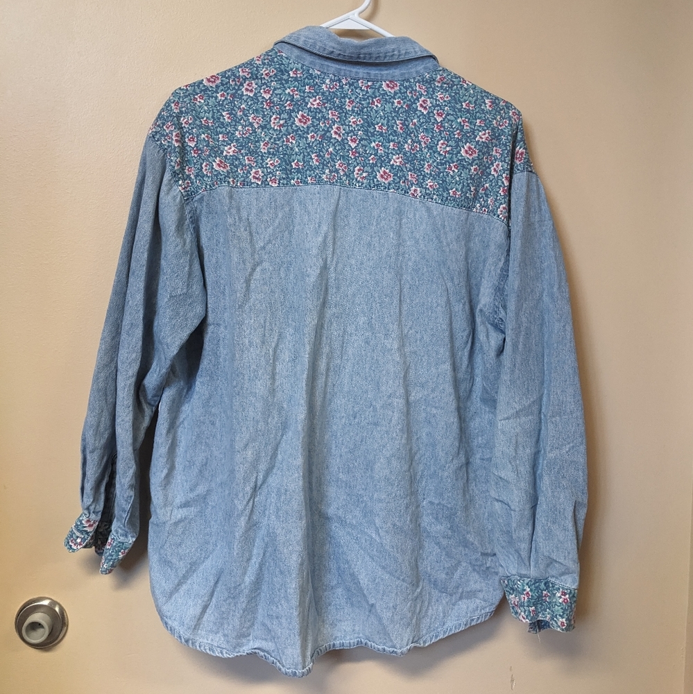 Denim patchwork button up - Picture 2 of 3